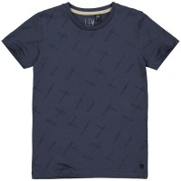 LEVV T-shirt Geometric Blue Grey